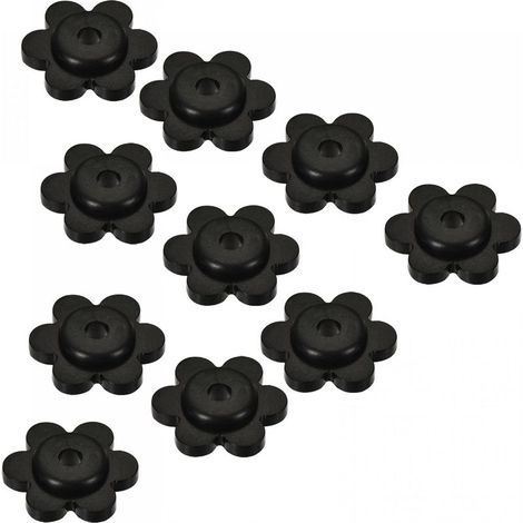 Jardin Drapeau Bouchons, Caoutchouc Arrêts Anti-Vent Accessoires Fleur Forme pour Jardin DrapeauStand Poteaux, Noir Paquet de 15 (1/4)