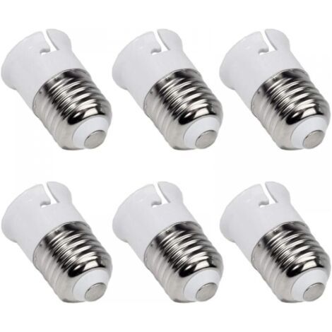 Adapter de bombilla LED de bayoneta E27 a B22, Konverter de base de lámfür E27 a B22, adaptador de casquillo de tornillo a bayoneta, Pack von 6 (1/4)