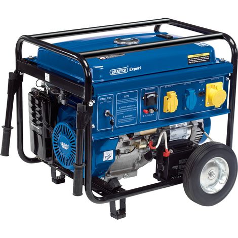Draper Expert 4.0KVA (4000W) Petrol Generator with Wheels, 13HP, 25L Fuel Tank