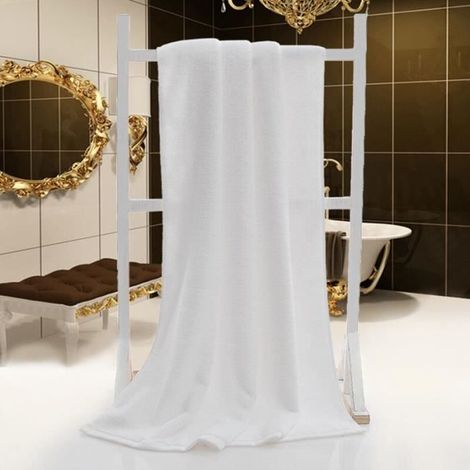 Serviette de bain,Serviettes de bain blanches 100 coton,200 x 100% CM,douces et absorbantes,de qualité supérieure- 70x140cm 600g