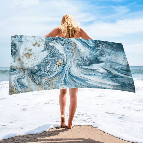 Serviette Plage Microfibre - 70 x 140 cm - Absorbante Rapide Séchage - Anti-sable - Polyvalente Pour Plage Piscine Camping Voyage - 1 Pièce (1/5)