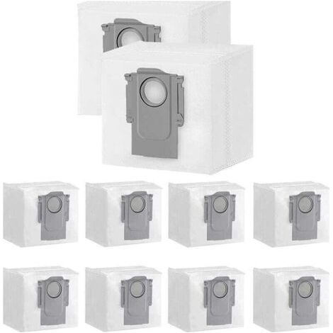 Lot de 10 sacs à poussière pour Xiaomi Roborock S7 Max Ultra / S7 Pro Ultra / Q7+ / Q7 Max+ / Q5+ Station d'aspiration robot aspirateur 3 l grande capacité Sac de rechange jetable,Filtre Brosse,de DEB (1/5)
