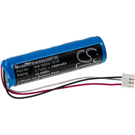 vhbw Replacement Battery compatible with Theradome LH40, LH80, LH80 Pro Laser Helmet (3400mAh, 3.7V, Li-Ion)