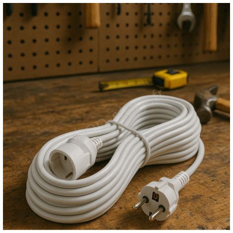 Rallonge Électrique 10m – 3500W 220-240V  Blanche Intérieur (1/5)