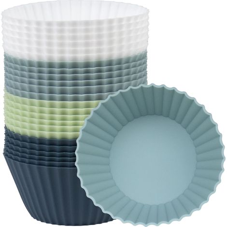 Muffin Cup - Silicone - 24 Pièces - Résistant Four Micro-ondes Congélateur Lave-vaisselle - Pour Gâteaux Muffins Chocolats (1/5)