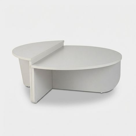 Mesa de centro de diseño moderno con dos alturas Orion - Blanco (1/5)