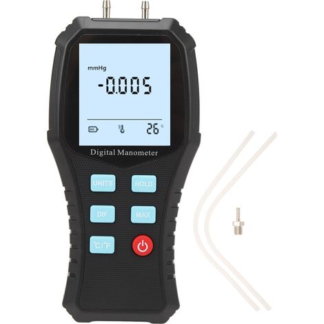 Ortviai Manomètre numérique portable pour CVC, gaz et air – Modèle K30B, précision ±0,3 %, 12 unités mesurables (1/5)