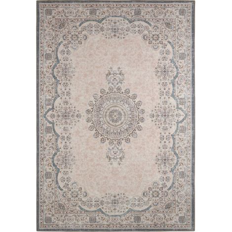 - Gemusterter Indoor-Teppich im Barockstil rosa, rot und blau - 120 x 160 cm