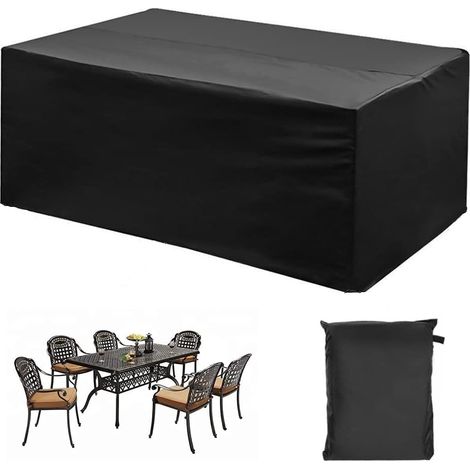 Housse de mobilier de jardin (200 x 160 x 70 cm), housse de table carrée en tissu Oxford 210D (1/5)