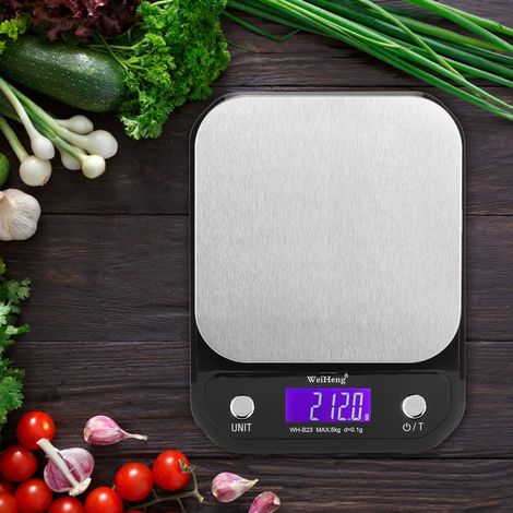 Balance de cuisine électronique numérique 5 kg 0,1 g pour peser les aliments, idéale pour la cuisine et la pâtisserie (WH B23) (1/5)
