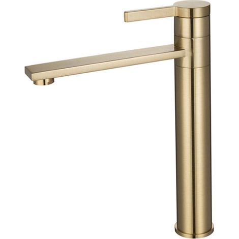 Robinet Lavabo Doré, Mitigeur Lavabo Haut Rotatif à 360°,Or Brossé (1/5)