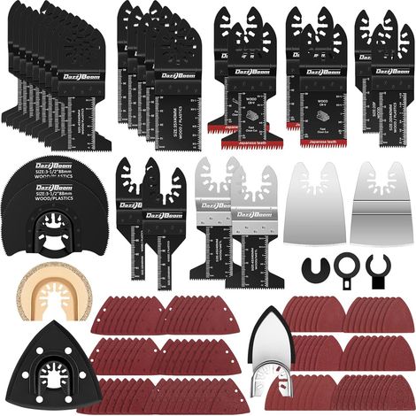 135 Pcs Lame Scie Oscillante, ensemble d'accessoires pour outils multiples pour bois, plastique, métal, pour Multimaster, Ryobi, Milwaukee, Bosch, Dremel, Dewalt, Rockwell, Makita (1/5)