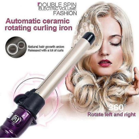 Rizador de pelo eléctrico con rotación automática Rizador de pelos con rotación automática para peinado ondulado (1/2)