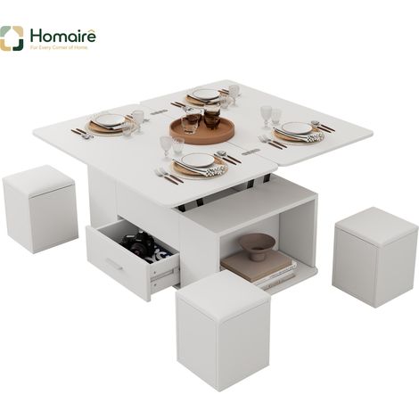 Couchtisch aus Spanplatte weiß und Polyester 100 x 50 x 45 cm HOMAIRE (1/5)