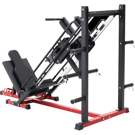 Mophorn Beintrainer und Beinpresse mit Hack-Squat-Funktion (40° / 45° / 50° Rückenlehne) und Gewichtsaufbewahrung, Trainingsgerät für Quadrizeps, Oberschenkelmuskulatur und Gesäß