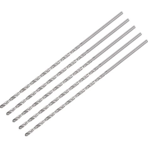 5 Pcs 2mm Mini Micro Forets Hélicoïdaux Haute Vitesse Acier Droit Tige Extra Long Perceuse Pointe 100mm pour Aluminium Alliage (1/5)