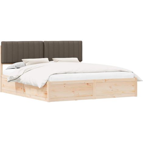 Maison Exclusive - Letto con Testiera Rivestita Talpa 180 x 200 cm Pino massello (1/5)