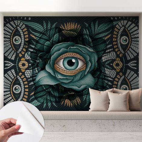 Fototapete Selbstklebend - Wanddekoration - Wandfolie - 3D Tapete Wand - Wohnungsdeko Blumenauge 208x146 cm (1/5)
