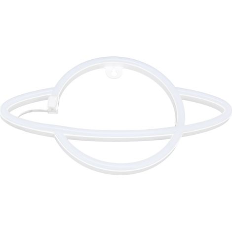 Lampe néon planète LED, enseigne lumineuse rose et bleue, idéale pour la décoration d'une chambre, d'une chambre d'enfant ou d'un salon. Alimentation par piles USB. (1/5)
