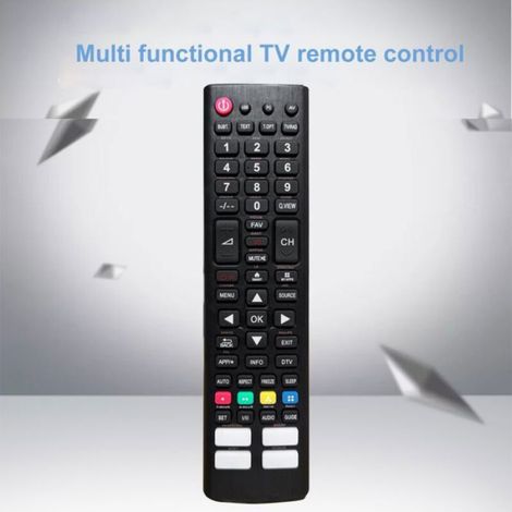 Télécommande Universelle - Pour Téléviseurs LED LCD - Boutons Accès Plateformes Streaming - 19,2 x 5 x 2,7 cm - Noir - 1 Pièce (1/5)
