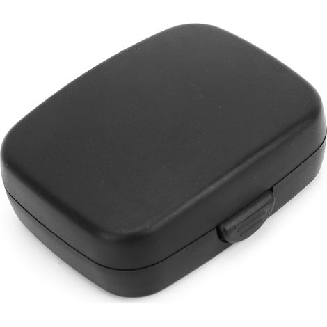 Étui rigide portable étanche pour appareils auditifs, boîte de rangement noire pour voyages. (1/5)