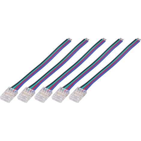 Lot de 10 connecteurs pour ruban LED 4 broches 10 mm RGB, robustes, durables et sûrs, en polycarbonate COB, pour la maison, les fêtes et le bureau. (1/5)