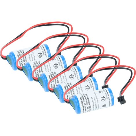 vhbw 5x Batterie kompatibel mit Mitusibishi Q25PRHCPU Steuereinheit (1800 mAh, 3 V, Li-Ion)