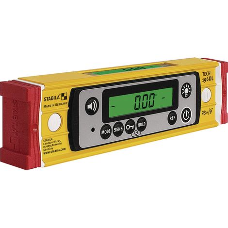 Livella elettronica TECH 196 DL 23cm in alluminio giallo ± 0,5 mm/m ± 0,5 mm/m