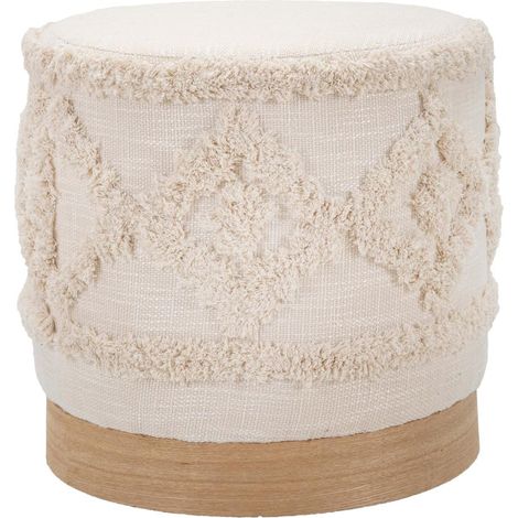 Pouf rond capitonné DAMASCO, Ø 40 cm (1/5)