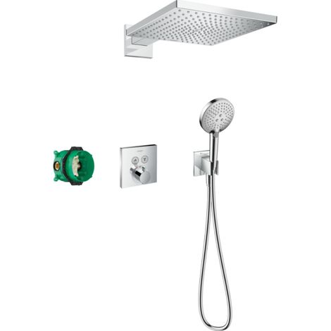 HANSGROHE ShowerSelect Square columna de ducha empotrable termostática cromo