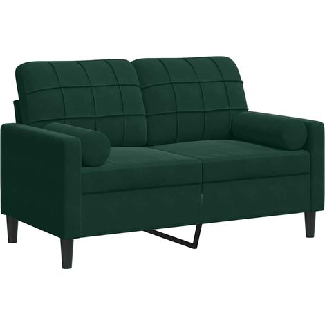 Maison Exclusive - Divano a 2 Posti con Cuscini Verde Scuro 120 cm in Velluto