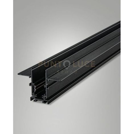 BINARIO 48V NERO INCASSO L200CM CON TAPPI IP20