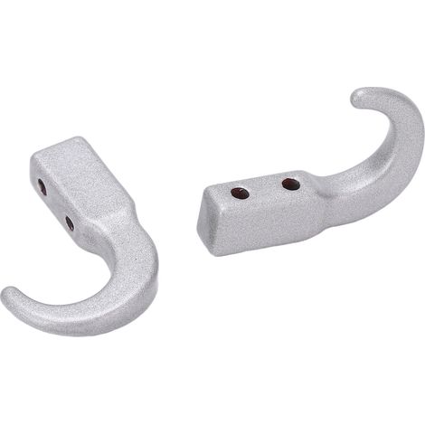 Lot de 2 crochets de remorque en métal pour voiture tout-terrain RC SCX10 1/10, finition argent. (1/5)