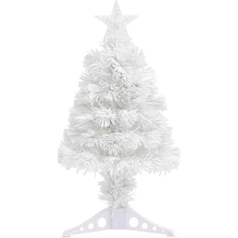 Albero Natale Albero natalizio Albero festivo Preilluminato Bianco 64 cm in Fibra Ottica (1/5)