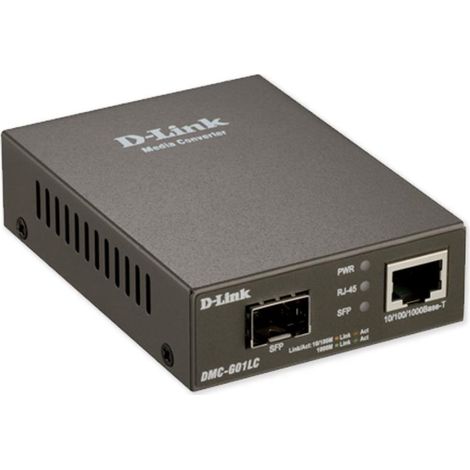 Convertitore di Mezzi Autonomo D-Link DMC-G01LC: Da Ethernet 10/100/1000 Mbps a SFP, Compatibile con Trasmettitori SFP, Supporta 10Base-T, 100Base-TX e 1000Base-T, Modello Standalone (1/4)