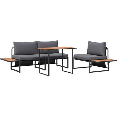 Maison Exclusive - Garten Essgruppe 3 pcs Anthrazit Stahl