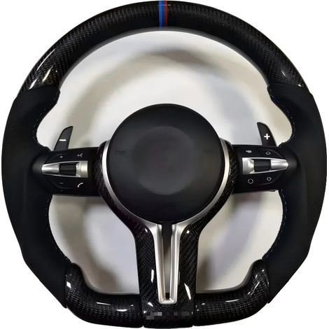 Volante compatible con modelos M5, diseño deportivo, material de cuero, E90 (1/2)