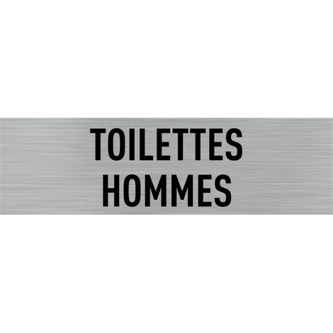 Pictogramme TOILETTES HOMMES (Q0020).- Adhésif aspect aluminium brossé - (1/5)