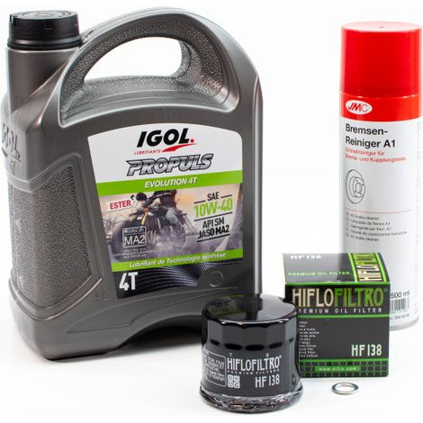 Kit Entretien Vidange Standard pour SUZUKI GSF 600 de 1995 à 2004 - IGOL PROPULS EVOLUTION 10W40 4L