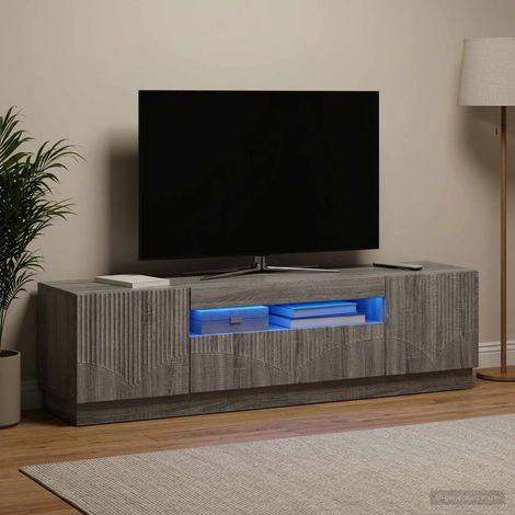vidaXL LED TV Cabinet Grey Sonoma Engineered Wood (1/5)