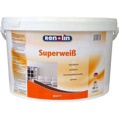 10l Renolin Wandfarbe Superweiß Innenraum weiss matt hohe Deckkraft