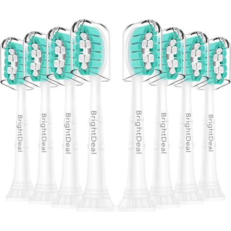 Brosses de Rechange pour Sonicare - Tête de Brosse à Dents Compatibles avec HealthyWhite, EasyClean, Lot de 8 Blanches (1/5)