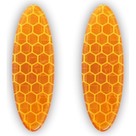 Adesivi 3D Rifrangenti Ovali, 2 pz - Colore: ARANCIO