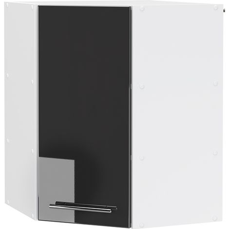 Mobile angolare da cucina Fame-Line, Antracite lucido, 57 cm, Vicco