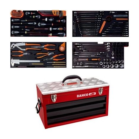 BAHCO - Caisse à outils métallique, kits d'outils multi-usages - 146 pcs