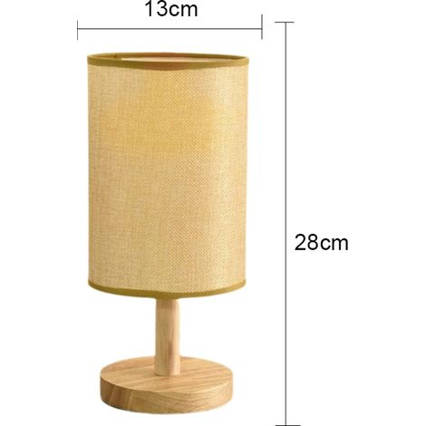 Lampe de bureau LED (jaune), lampe décorative de style chinois simple, intensité réglable, veilleuse alimentée par USB, abat-jour en tissu (1/5)