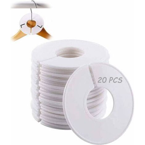 Clothes Rack Dividers Round 20 Pieces Rack Divider Hangers Wardrobe Hangers Separator Closet Wardrobe Divider for Clothing Size Distinction Clothes (1/5)