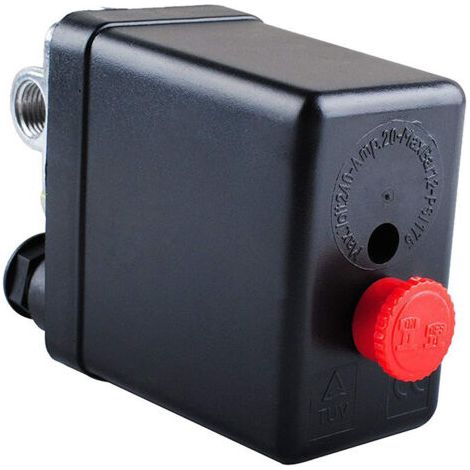 Régulateur de pression pour compresseur d'air, port 16 A, 90 psi - 120 psi, avec fonction de mesure, accessoire pour pompe à air, peut réduire rapidement la pression (240 V). (1/4)