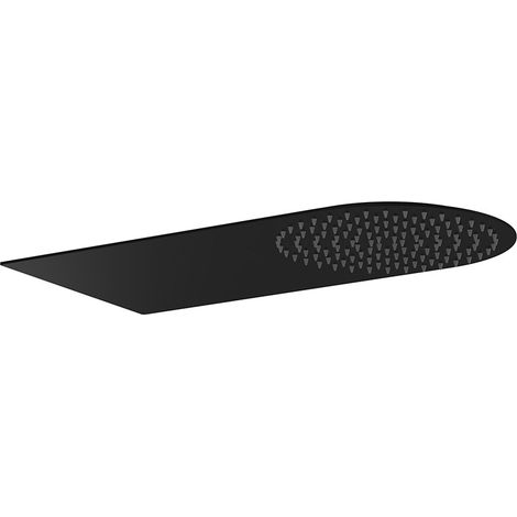Soffione doccia ultrapiatto a parete nero opaco in acciaio inox (1/3)
