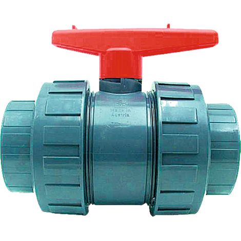 PVC-Kugelhahn DN 40 95 x 135 x 72 mm PN 10 bar für Tropfleitung (1/2)